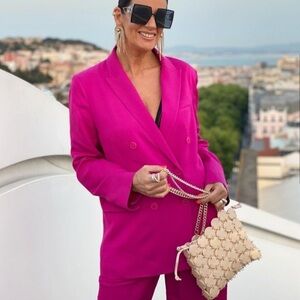 Zara pink oversized blazer